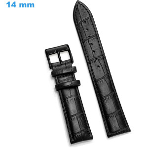 Bracelet Noir 14 mm Cuir véritable pour montre Bracelet Cuir pour montre | My-Montre