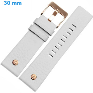 Bracelet fermoir Ardillon 30 mm Cuir véritable Blanc montre Bracelet Cuir pour montre | My-Montre