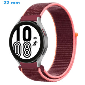 Bracelet Rouge 22 mm Nylon de montre Velcro Bracelet Tissu | My-Montre