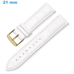 Bracelet 21 mm Cuir véritable Blanc pour montre Bracelet Cuir pour montre | My-Montre