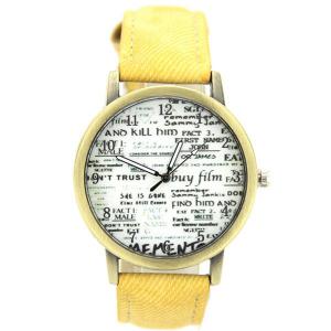 pas chère montre bracelet jaune pas chère style vintage pour homme et femme