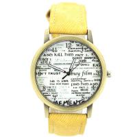 pas chère montre bracelet jaune pas chère style vintage pour homme et femme