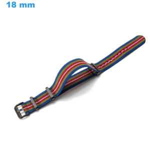 Bracelet fermoir Ardillon Multicolore 18 mm Nylon montre Bracelet Tissu | My-Montre