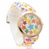 Montre colorée avec Fleurs Femme Silicone