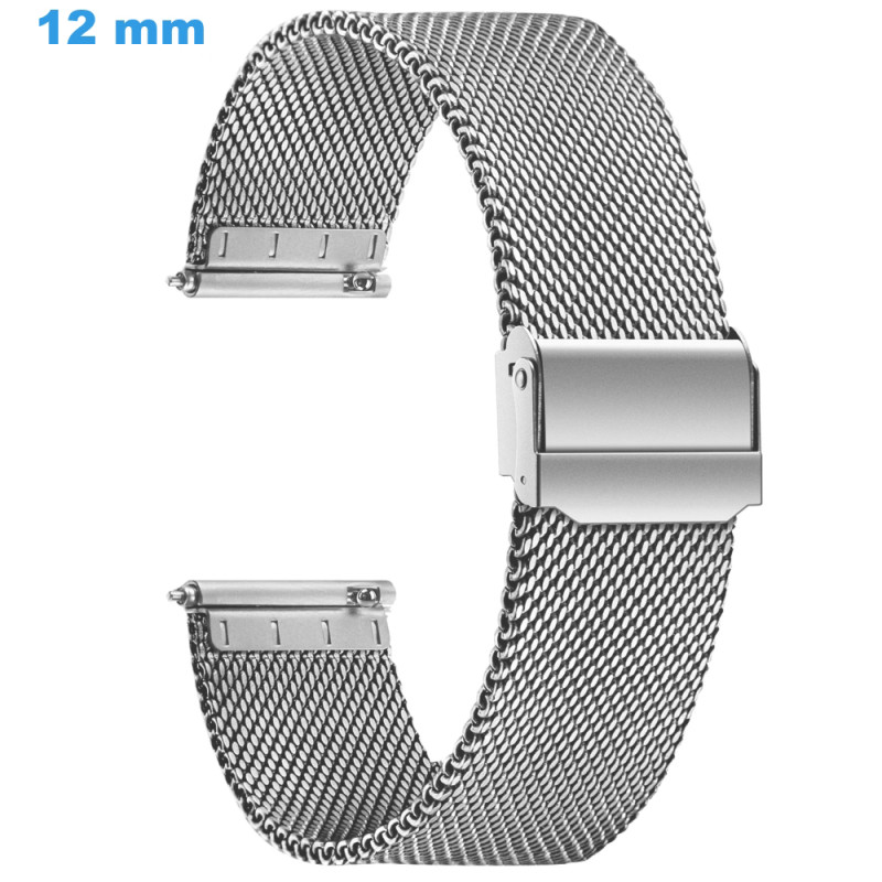 Bracelet De Montre Acier Inoxydable 19mm - Largeur 19 Mm, Couleur Argent, Style Articulé