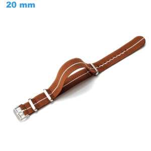 Bracelet montre 20 mm Nylon Ardillon Brun Bracelet Tissu | My-Montre