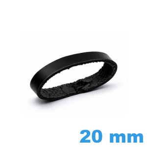 Passant Bracelet Montre 20mm en Cuir véritable Noir