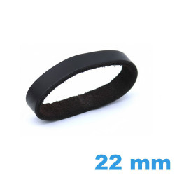 Passant cuir véritable noir 22 mm pour bracelet montre
