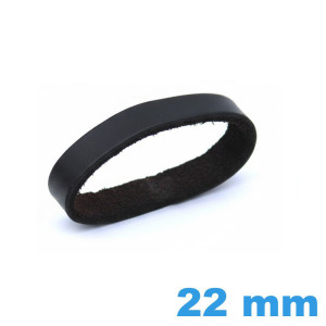 Passant cuir véritable noir 22 mm pour bracelet montre
