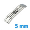 Boucle papillon 5 mm argentée pour bracelet de montre