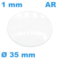 Verre de montre saphir bombé 35 mm avec traitement anti-reflet