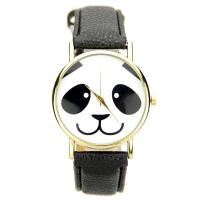 Montre panda pas chère bracelet synthétique noir