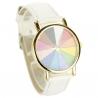 Montre multicolore - roue arc-en-ciel bracelet blanc