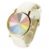 Montre multicolore - roue arc-en-ciel bracelet blanc