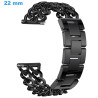 Bracelet 22 mm Acier inoxydable Noir montre fermoir Clip