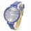 Montre Geneva Platinum Bleu/blanc Bracelet Nylon - Taille Réglable 12,5-19,5 Cm - Neuf Sans étiquette