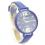 Montre Geneva Platinum Bleu/blanc Bracelet Nylon - Taille Réglable 12,5-19,5 Cm - Neuf Sans étiquette