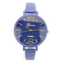 Montre pas chère Marque Geneva femme bracelet fin bleu