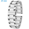 Bracelet 21 mm Céramique de montre Argenté et Blanc Papillon