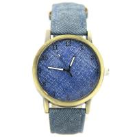 Montre unisexe bleu style matière pantalon jean's