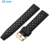 Bracelet 20 mm Silicone montre Noir Ardillon