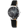 Montre Femme Excellanc bracelet cuir synthétique noir cadran noir 35 mm
