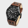 Montre Homme Raptor bracelet cuir véritable brun gabin