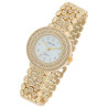 Montre Femme Excellanc bracelet métal doré sertissage de strass 33 mm