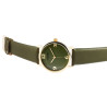 Montre Femme Akzent bracelet cuir synthétique vert placage IP