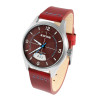 Montre Homme Raptor bracelet cuir véritable rouge falkor