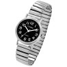 Montre Femme Clasixx bracelet acier inoxydable argenté cadran noir