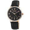 Montre Homme Akzent bracelet cuir synthétique noir cadran noir 40 mm