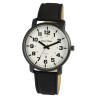 Montre Homme Alain Miller bracelet cuir synthétique noir cadran blanc 45 mm