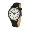 Montre Homme Alain Miller bracelet cuir synthétique noir cadran blanc 45 mm