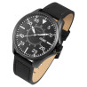 Montre Homme Just Watch bracelet cuir véritable noir cadran noir 45 mm