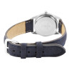 Montre Femme Classique bracelet cuir synthétique bleu format XXL