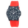 Montre Homme Q&Q bracelet silicone rouge cadran noir