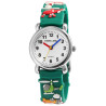 Montre Enfant Excellanc bracelet silicone vert cadran blanc 27 mm