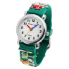 Montre Enfant Excellanc bracelet silicone vert cadran blanc 27 mm