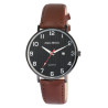 Montre Homme Alain Miller bracelet cuir synthétique brun cadran noir 42 mm