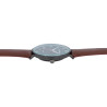 Montre Homme Alain Miller bracelet cuir synthétique brun cadran noir 42 mm