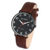 Montre Homme Alain Miller bracelet cuir synthétique brun cadran noir 42 mm