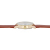 Montre Homme Clasixx bracelet cuir synthétique brun cadran argenté 40 mm