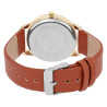 Montre Homme Clasixx bracelet cuir synthétique brun cadran argenté 40 mm