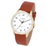Montre Homme Clasixx bracelet cuir synthétique brun cadran argenté 40 mm