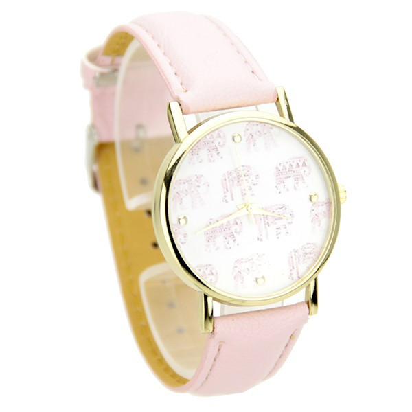 Montre à Quartz Carrée Avec Bracelet Cuir Rose Et Berger Allemand - TAPORT, Cadeau Idéal