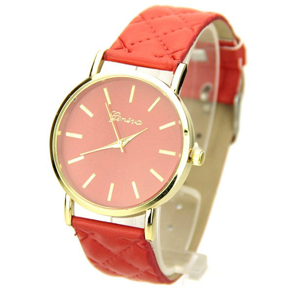 Montre Femme Geneva à Cadran Crème - Bracelet Couleur Cuivre Zircone - Mouvement Quartz - Jour