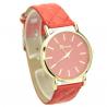 Montre femme bracelet cuir PU rouge marque Geneva