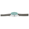 Montre Homme bracelet cuir synthétique gris Excellanc cadran vert