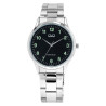 Montre Homme bracelet acier inoxydable argenté Q&Q cadran noir 40 mm